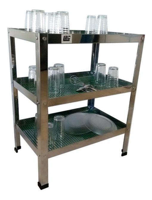 Vasera Gastronómica Escurridor Acero 40  X 40 Cm 3 Estantes