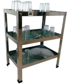 Vasera Gastronomica Escurridor Acero 70 X 40 Cm 3 Estantes