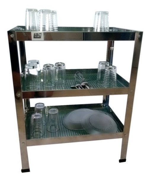 Vasera Gastronomica Escurridor Acero 60  X 40 Cm 3 Estantes