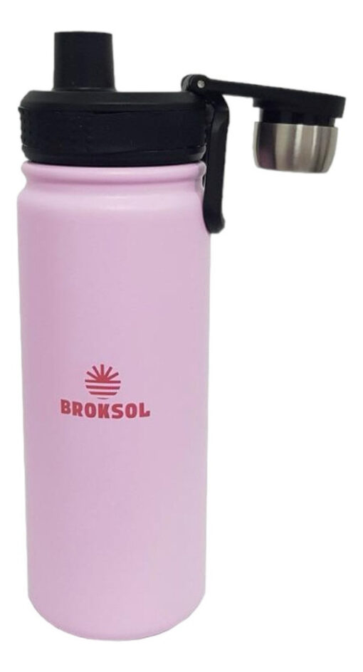 Botella Térmica Deportiva Broksol Rosa 650 Ml A Rosca Acero - Imagen 5