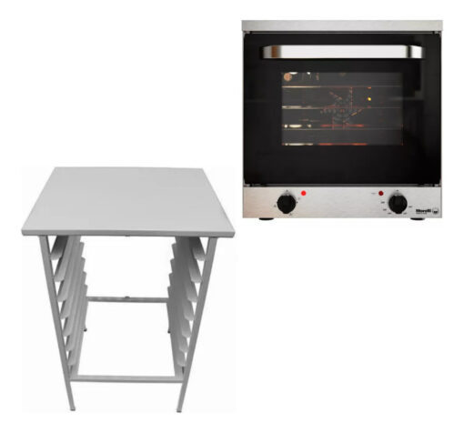 Base Para Horno Convector Latero Dorato Morelli Con 8 Guias Plateado