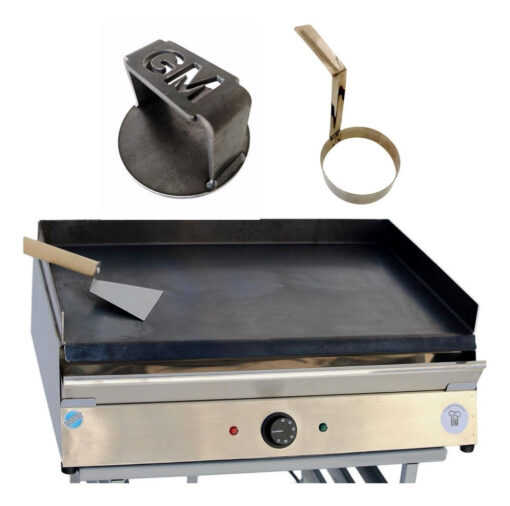 Plancha Eléctrica Hamburguesera Grande 75cm Smasher Resinet Plateado