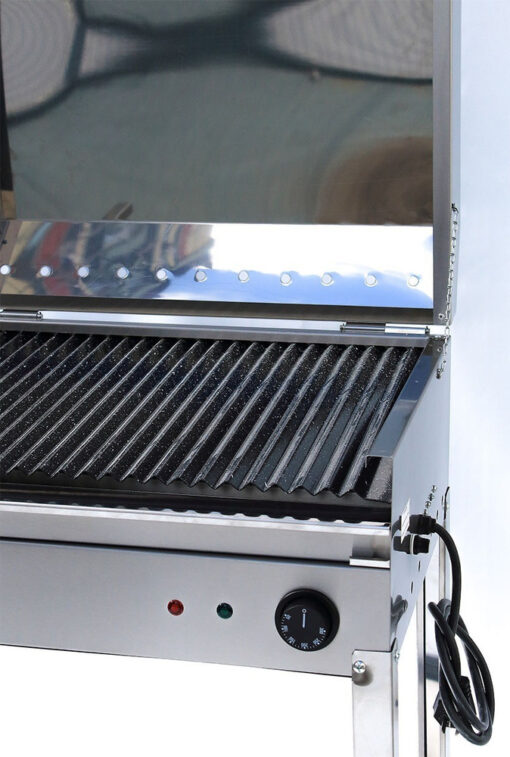 Parrilla Eléctrica Balcón Acero Base Funda Ahumador Regalo Plateado - Imagen 11