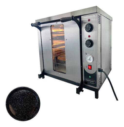 Horno Pizzero Eléctrico 6 Moldes Roma Resinet Pizzera Regalo Plateado