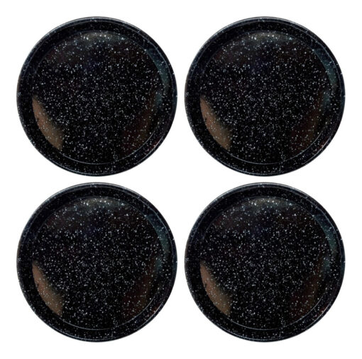 Pack 4 Pizzeras Enlozada Salpicada Molde Para Pizza 36 Promo Negro