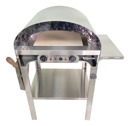 Horno Pizzero Eléctrico Ragazza Símil Barro Resinet 1 Molde Plateado - Imagen 6