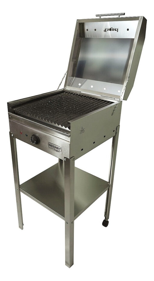 Parrilla Eléctrica Esquel 40x40 Acero + Base Balcón + Funda  Gris - Imagen 7