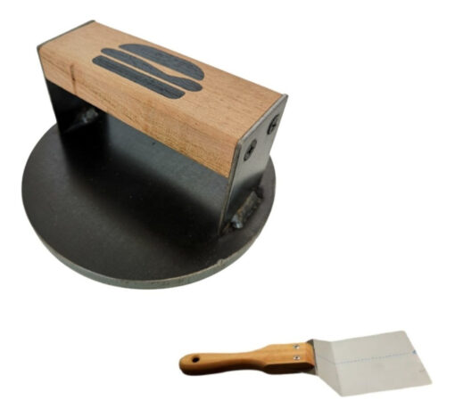 Smasher Premium Hamburguesa 14 Cm + Espátula Acero Inox Gris