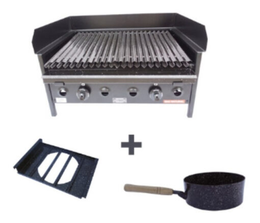 Parrilla A Gas Envasado Natural 70cm C/kit Paellero Ahumador - Imagen 3