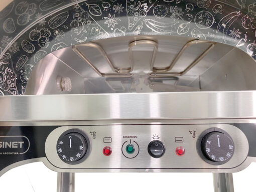 Horno Pizzero Eléctrico Ragazza Símil Barro Resinet 1 Molde Plateado - Imagen 3
