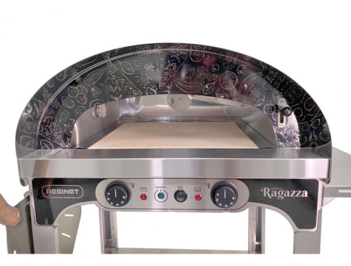 Horno Pizzero Eléctrico Ragazza Símil Barro Resinet 1 Molde Plateado - Imagen 4