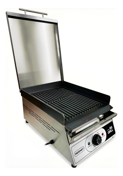 Plancha Grill Eléctrica Lomitera Sandwich 35x42 Resinet R5 Plateado