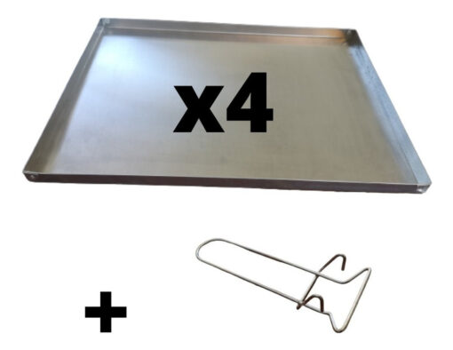Pack 2 Bandejas Aluminio 44x32x2 + Pinza Panaderia Horno - Imagen 3