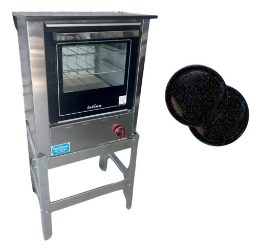 Horno Pizzero A Gas 3 Moldes Pizza Homologado + 3 Pizzeras Plateado