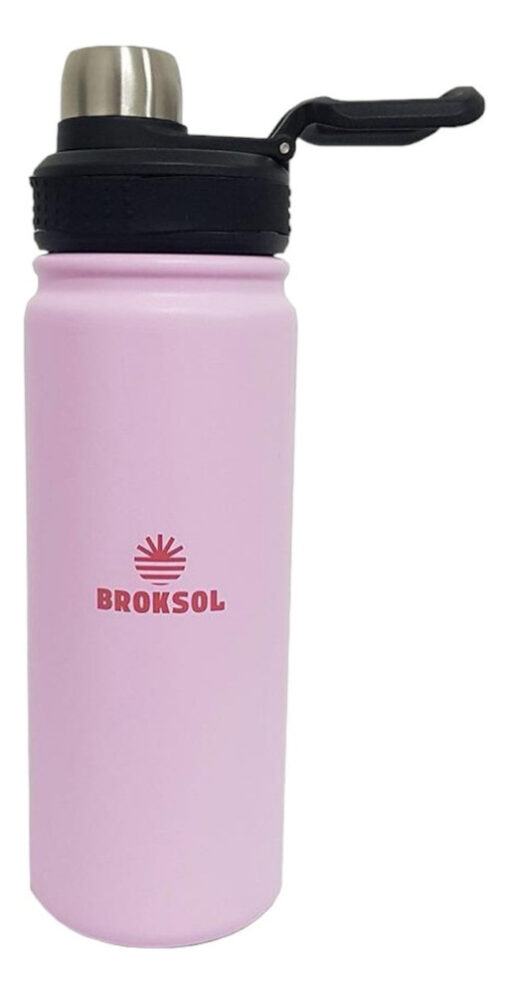 Botella Térmica Deportiva Broksol Rosa 650 Ml A Rosca Acero - Imagen 3