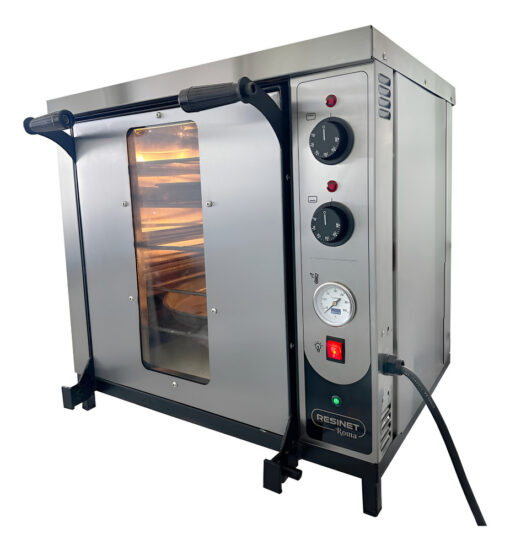 Horno Pizzero Eléctrico Compacto 6 Moldes Roma Resinet  Plateado