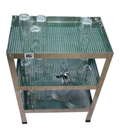 Vasera Gastronomica Escurridor Acero 110 X 40 Cm 3 Estantes Plateado - Imagen 10