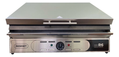 Plancha Lisa Eléctrica Lomitera Hamburguesa R7 Tapa Resinet Plateado - Imagen 4