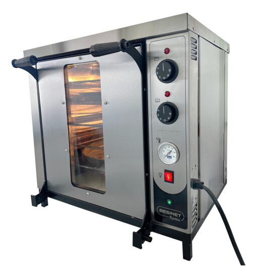 Horno Pizzero Eléctrico Compacto 6 Moldes Roma Resinet Base Plateado - Imagen 3