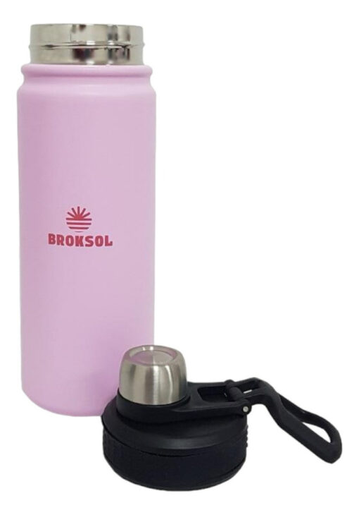 Botella Térmica Deportiva Broksol Rosa 650 Ml A Rosca Acero - Imagen 6