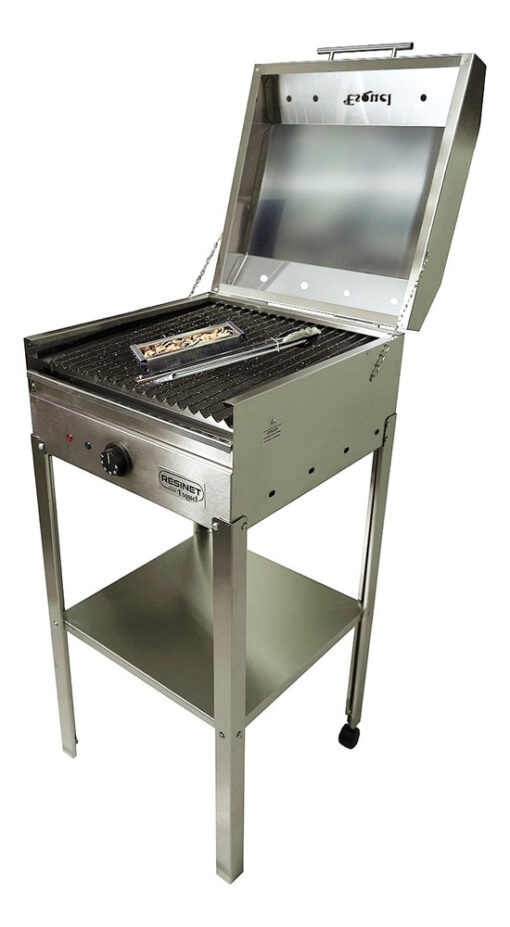 Parrilla Eléctrica Esquel 40x40 Acero + Base Balcón + Funda  Gris - Imagen 4