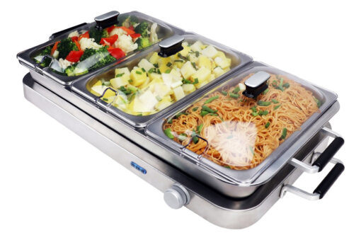 Buffetera Mantenedor Comidas Calientes Baño Maria 3 Bandejas - Imagen 3