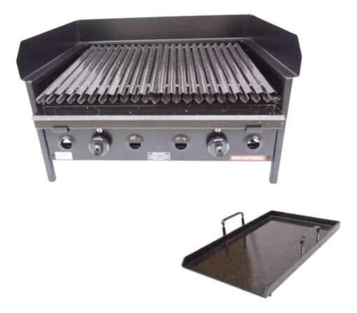 Parrilla A Gas Envasado Natural 70x60 + Plancha Y Ahumador