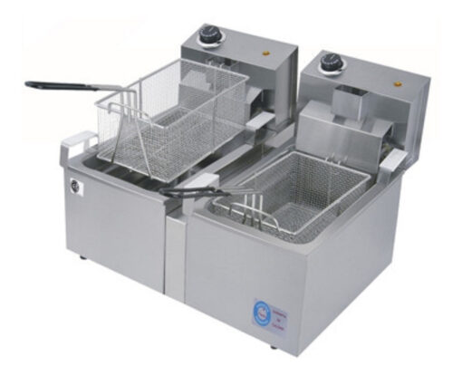 Freidora Electrica Doble 8 Litros Con Canasto Anion Color Plata