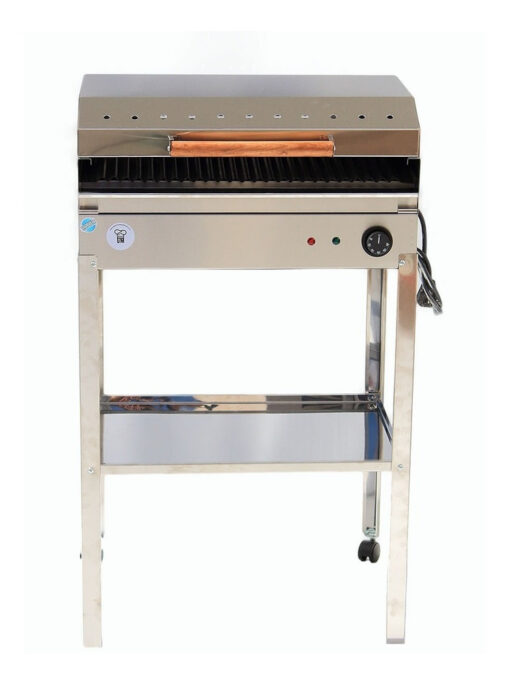 Parrilla Eléctrica Balcón Acero Base Funda Ahumador Regalo Plateado - Imagen 4