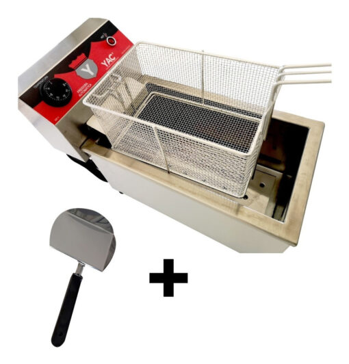 Freidora 8 Litros Eléctrica Aceite Agua Yac Regalo Pala Papa Plateado - Imagen 7