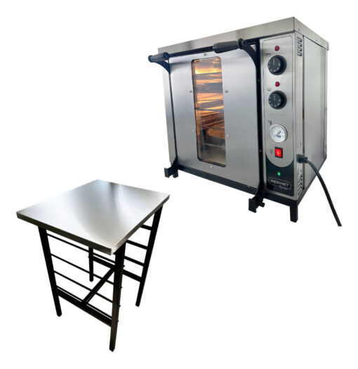 Horno Pizzero Eléctrico Compacto 6 Moldes Roma Resinet Base Plateado