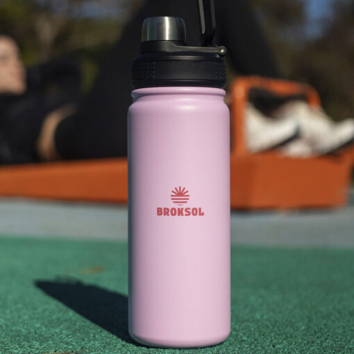 Botella Térmica Deportiva Broksol Rosa 650 Ml A Rosca Acero - Imagen 8