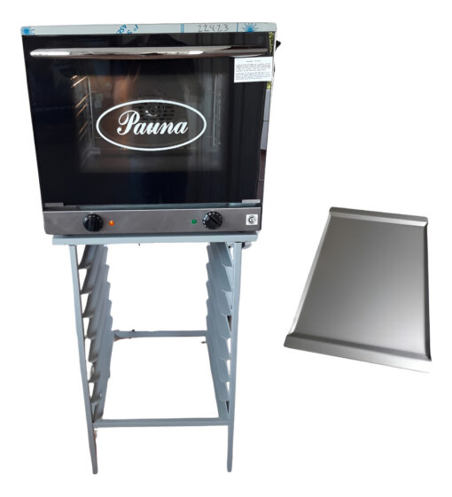 Horno Convector Eléctrico Pauna Beta 21 + Base Y 4 Bandejas Plateado