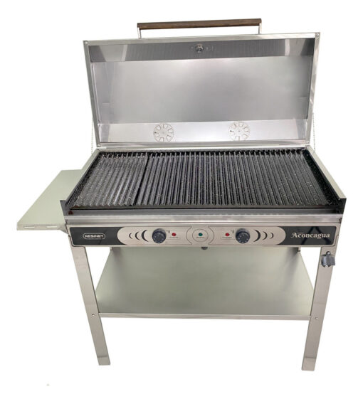 Parrilla Eléctrica Aconcagua 95x45 Tapa Base Funda Resinet Color Plateado