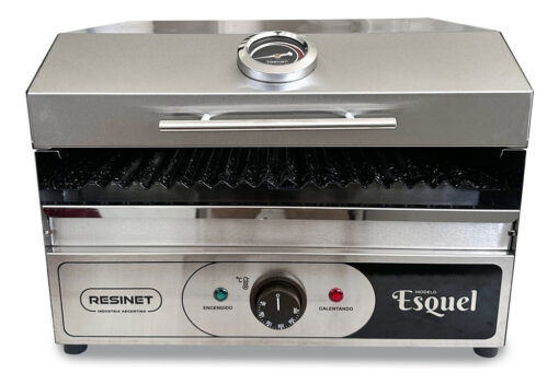 Parrilla Eléctrica Esquel 40x40 Balcon Acero Y Funda Regalo Plateado - Imagen 3