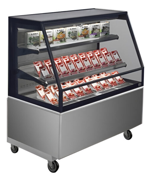 Exhibidora Refrigerada Open Cooler Auto Servicio Baja 90 Cm Gris