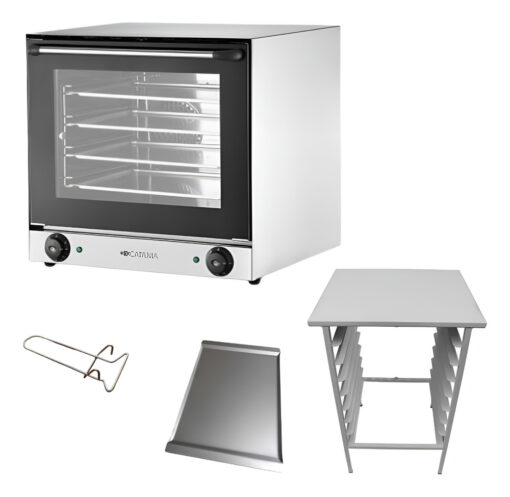Horno Convector Eléctrico Catania 44x32 Dos Turbinas + Base