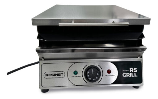 Plancha Grill Eléctrica Lomitera Sandwich 35x42 Resinet R5 Plateado - Imagen 3