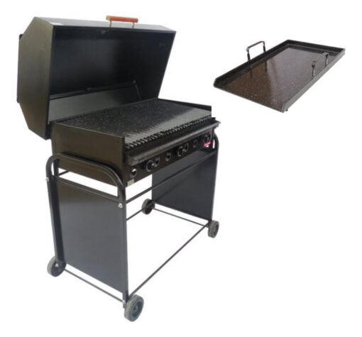 Parrilla Gas Natural Envasado 100x60 Carro Tapa + Plancha