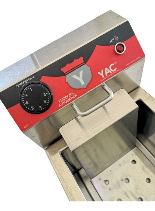Freidora Eléctrica Yac 8 Litros Y Cortadora De Papa Bastón Plateado - Imagen 6