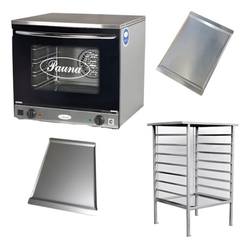 Horno Convector Pauna Beta 21 Latero + 8 Latas 2 Perforadas Plateado