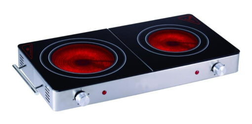 Anafe Eléctrico Doble Vitro Cerámico Sikla 2 Hornallas Negro