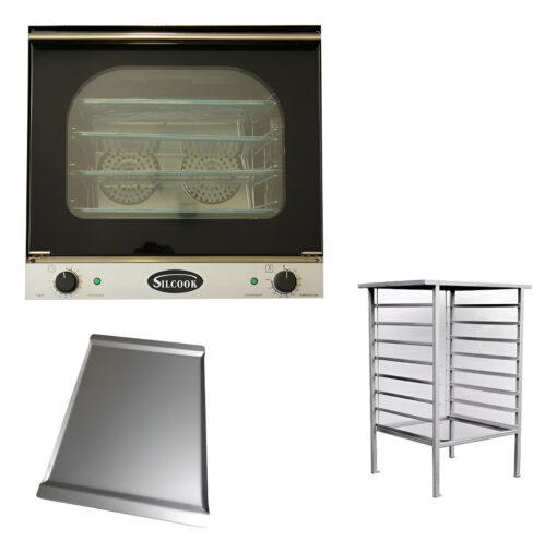 Horno Convector Silcook Humidificador 4 Bandejas 44x32 Base Plateado
