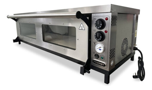 Horno Pizzero Eléctrico Piso Refractario 6 Moldes Venecia Color Gris