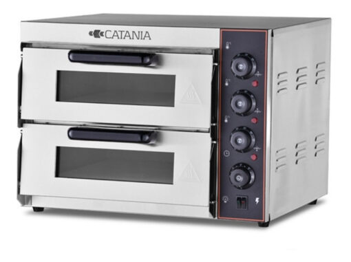 Horno Pizzero Eléctrico Doble Piso Refractario 40x40 Compact
