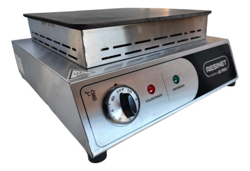 Anafe Industrial Eléctrico 2500 W Apto Uso Continuo Resinet Plateado