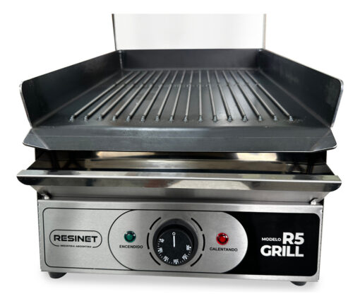 Plancha Grill Eléctrica Lomitera Sandwich 35x42 Resinet R5 Plateado - Imagen 5