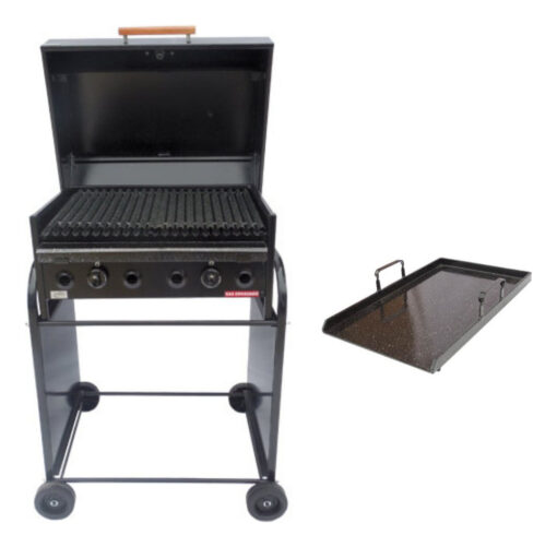 Parrilla A Gas Natural Envasado 70x60 Carro Tapa + Plancha