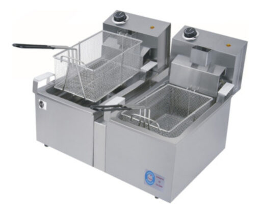 Freidora Electrica Doble 8 Litros Con Canasto Anion Acero Inoxidable 50 Hz X 60 Hz