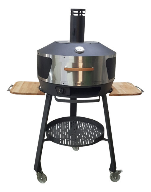 Horno Multifunción Pizzero Carne Dual Leña Carbón Y A Gas Negro